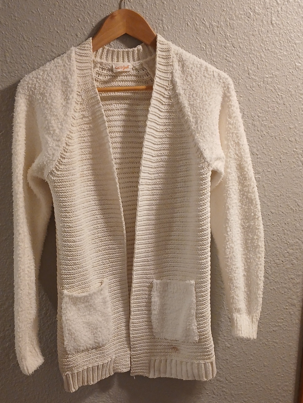 Cat & Jack Cream Open-Front Women's Cardigan